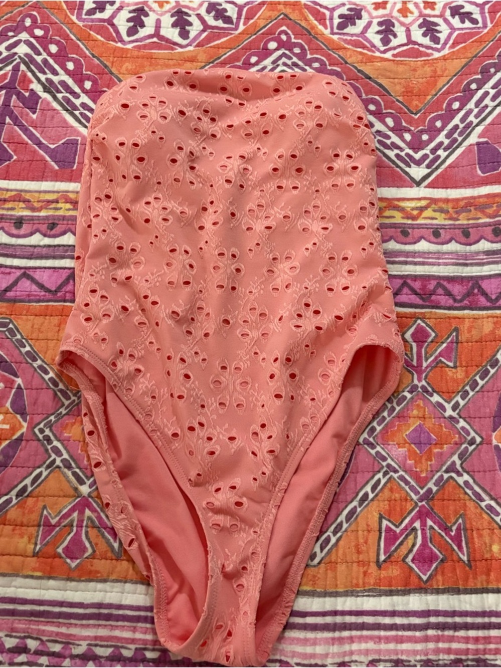 Jessica Simpson coral eyelet one piece